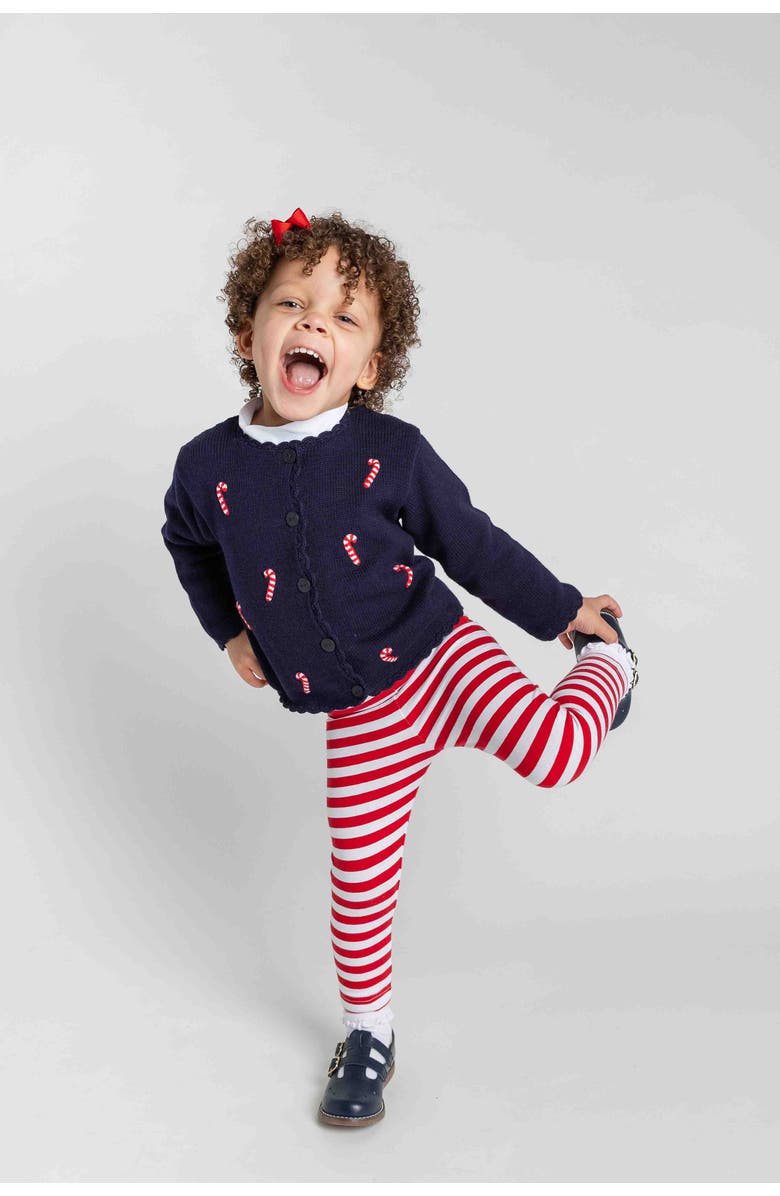 Florence Eiseman Sweater With Candy Canes, Alternate, color, Navy, Red, White