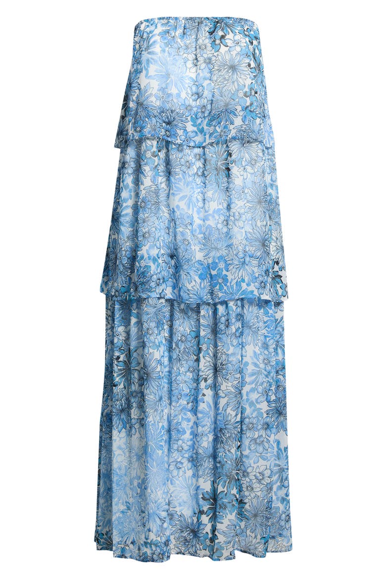 Tierra Floral Briary Strapless Dress, Alternate, color, BLUES