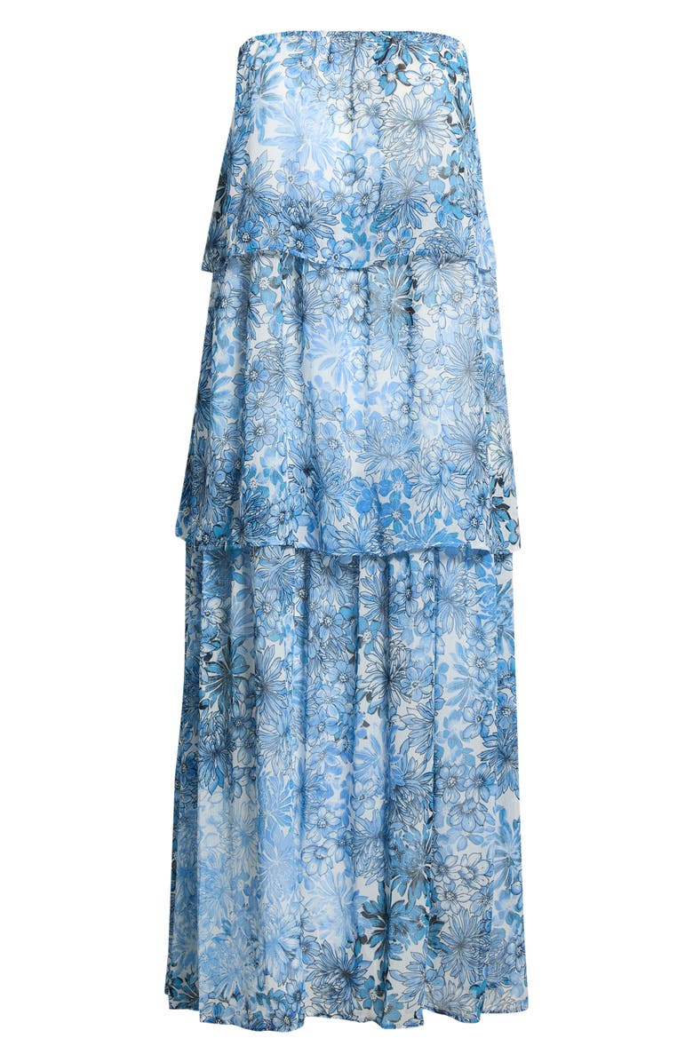 SUGARLIPS Tierra Floral Briary Strapless Dress, Alternate, color, Blues