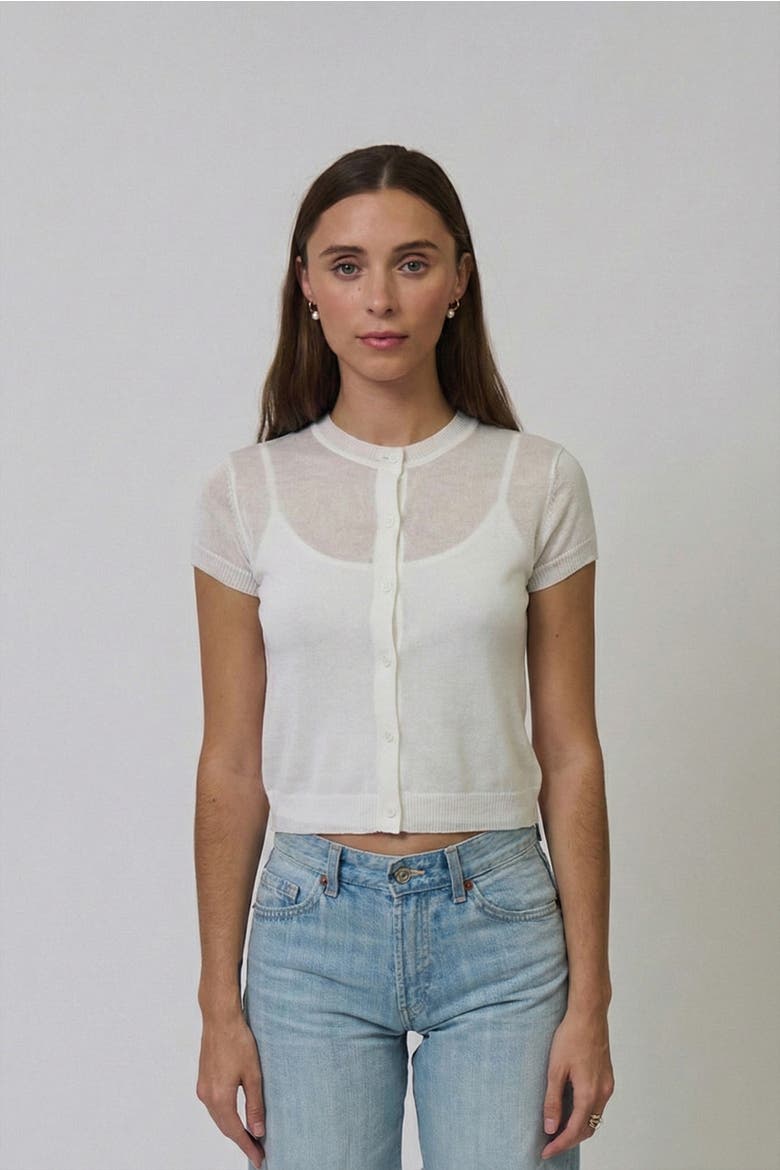 Serena Sheer Cardi With Cami, Main, color, WHITE