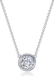 Lafonn Simulated Diamond Bezel Set Pendant Necklace