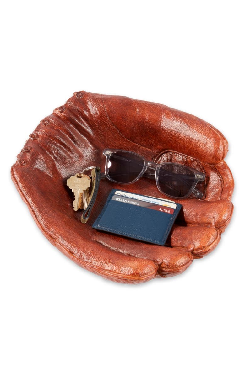 Bey-Berk Baseball Glove Trinket Bowl, Alternate, color, Brown