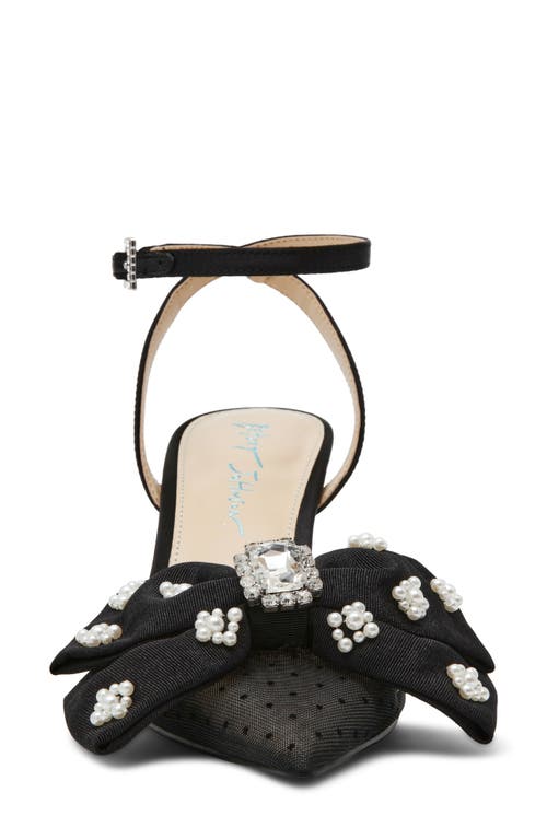 Betsey Johnson Mark Ankle Strap Mesh Pump In Black
