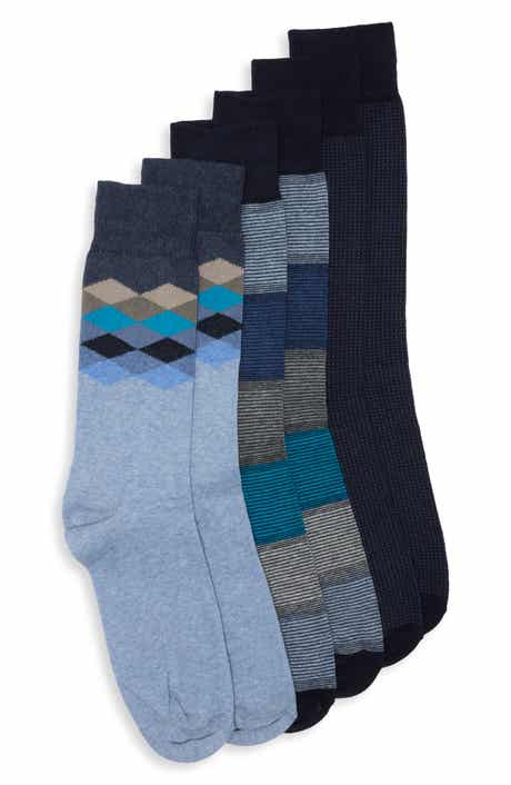 3-Pack Diamond Stripe Dress Socks