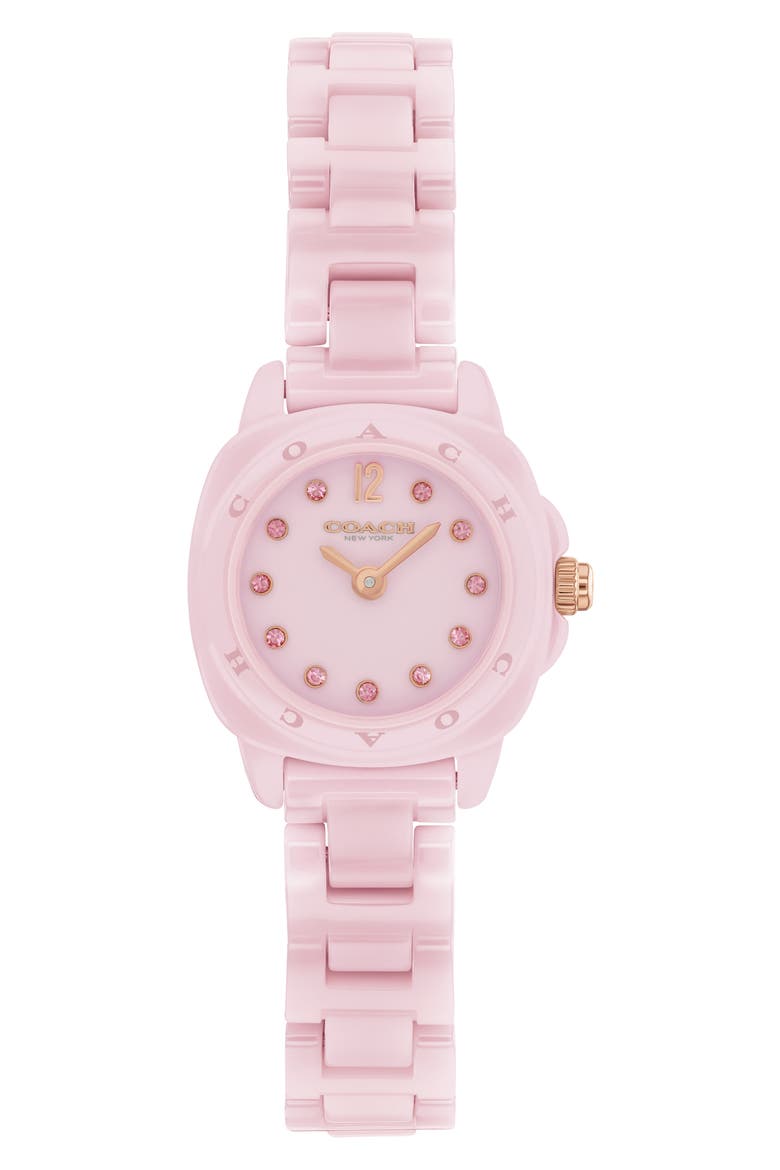 Kitt Pink Ceramic Bracelet Watch, 21mm, Main, color, PINK
