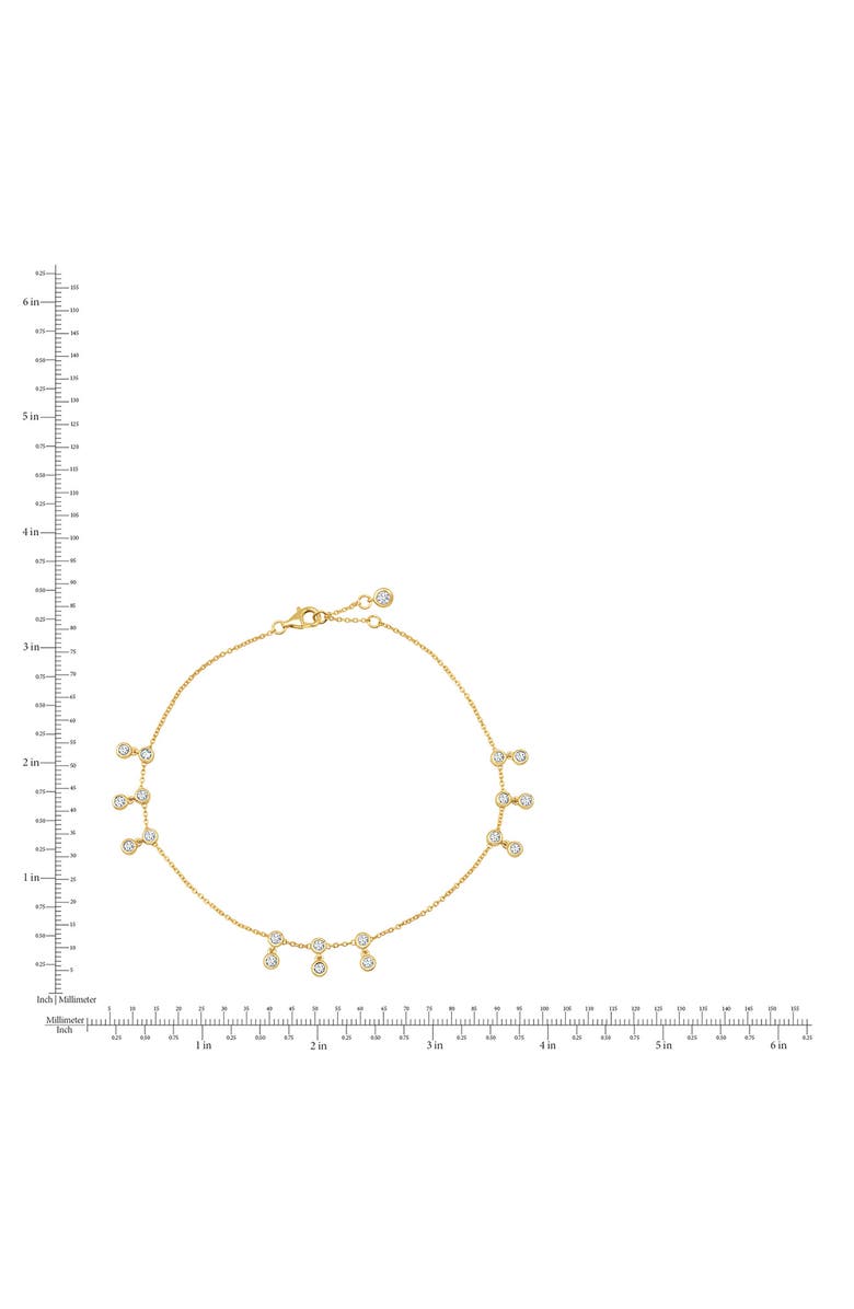 Crislu Tri Bezel Anklet, Alternate, color, 18Kyg/ Clear Stone