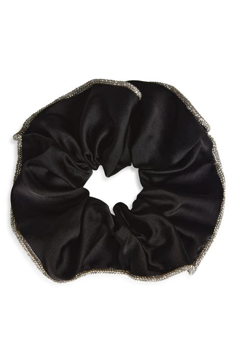 Crystal Embellished Velvet Scrunchie