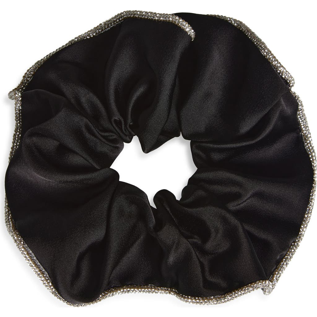 Tasha Crystal Embellished Velvet Scrunchie In Black
