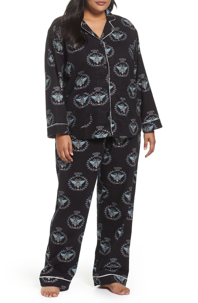 PJ Salvage Playful Print Flannel Pajamas, Main, color,