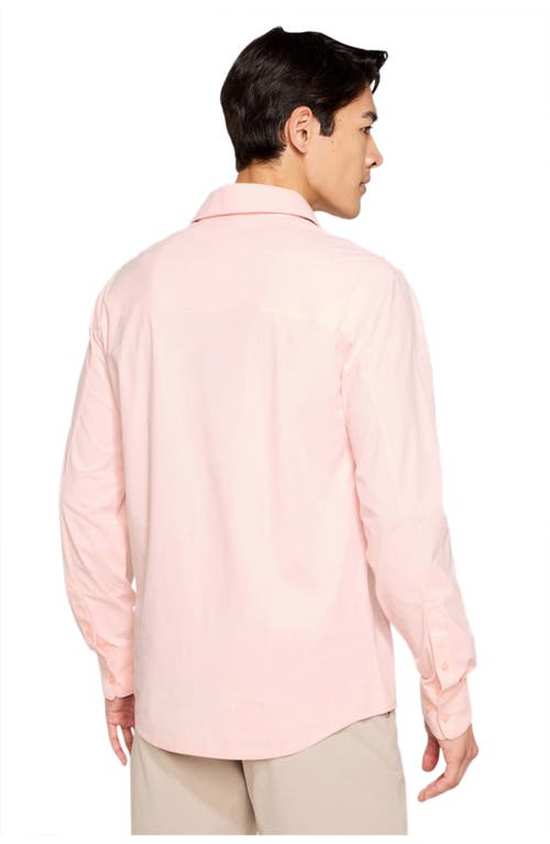 Fabletics The Don Long Sleeve Button Up In Pink