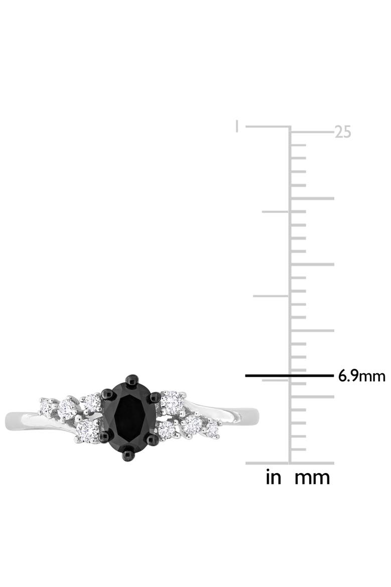 Black & White Diamond Oval Cluster Ring 14k, Alternate, color, 14k White Gold