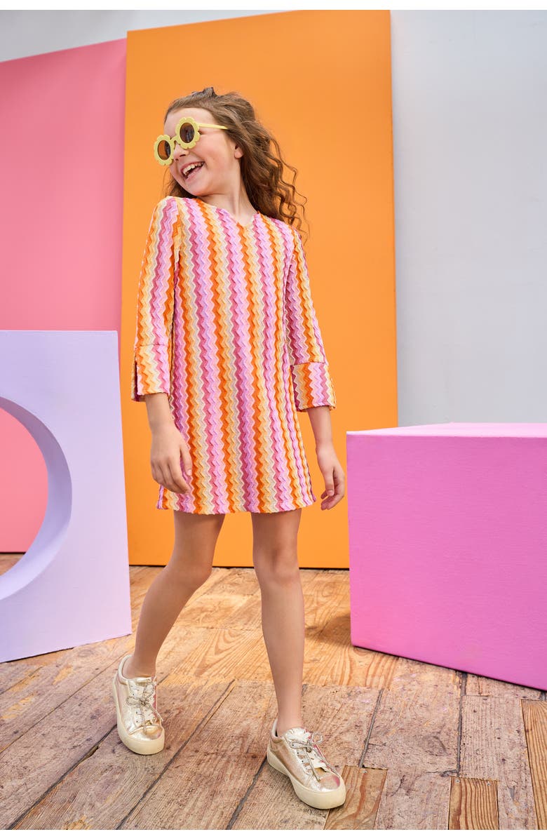 BISBY Kids' Crochet Natalie Dress, Alternate, color, Milan Multi Zig Zag