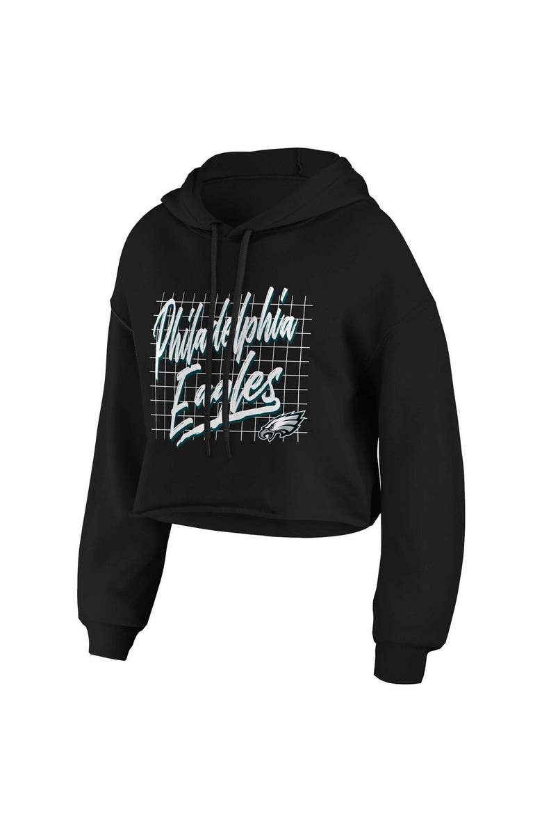 WEAR by Erin Andrews Women's WEAR by Erin Andrews Black Philadelphia Eagles Domestic Cropped Pullover Hoodie, Alternate, color, Black