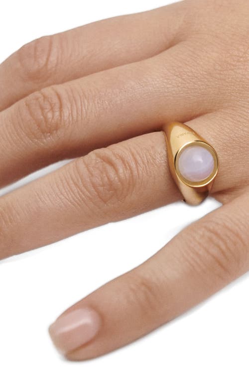 Pdpaola Agate Moon Ring In Blue Lace