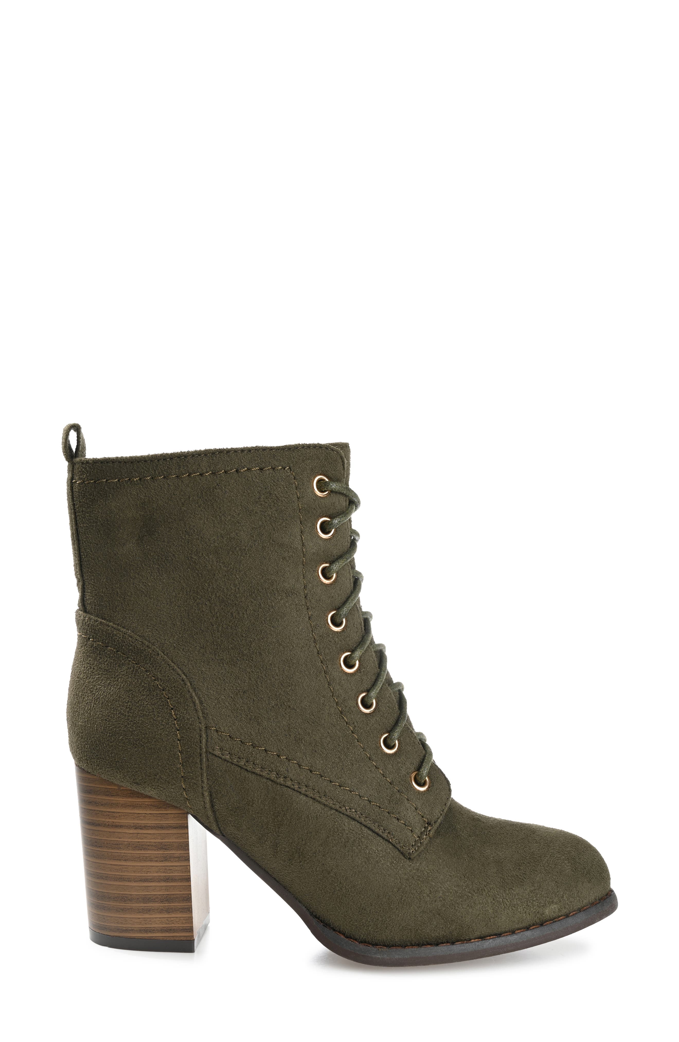JOURNEE Baylor Lace-Up Boot, Alternate, color, OLIVE