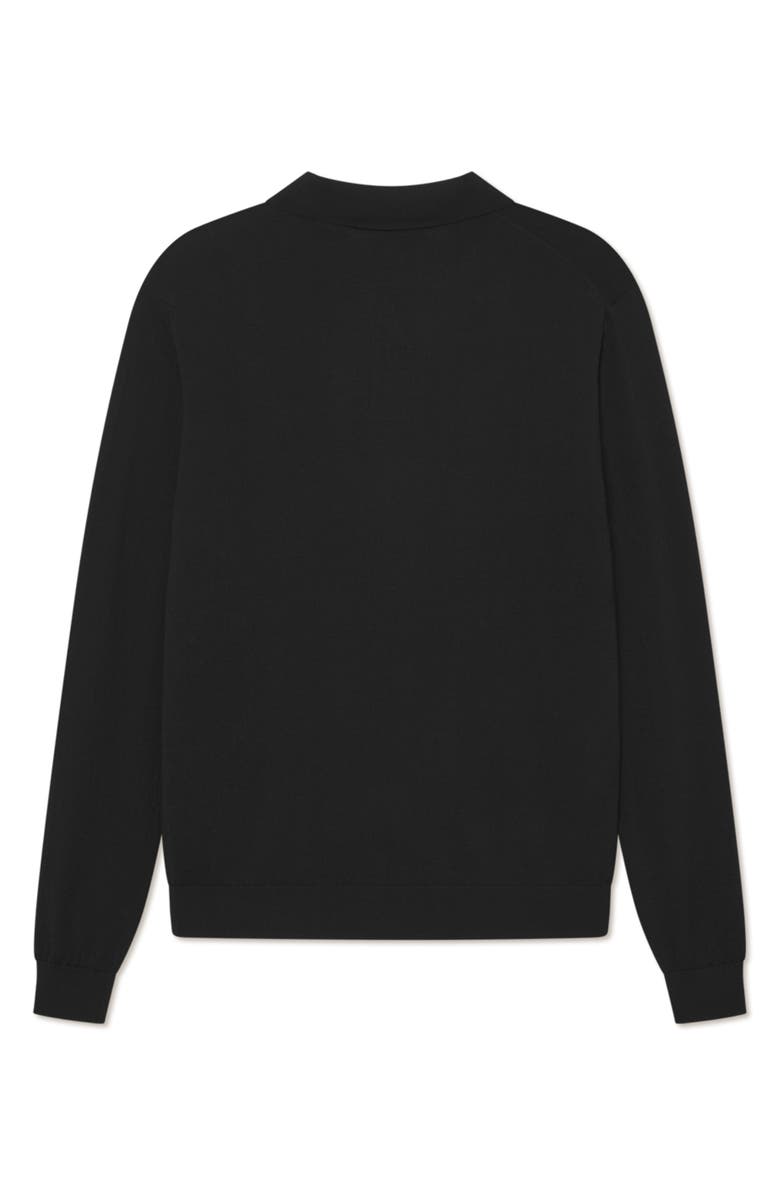 Les Deux Greyson Long Sleeve Wool Polo Sweater, Alternate, color, Black