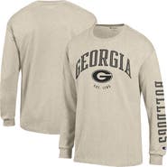 Champion Men's Champion Heather Oatmeal Georgia Bulldogs Neutral Arch Long-Sleeve T-Shirt