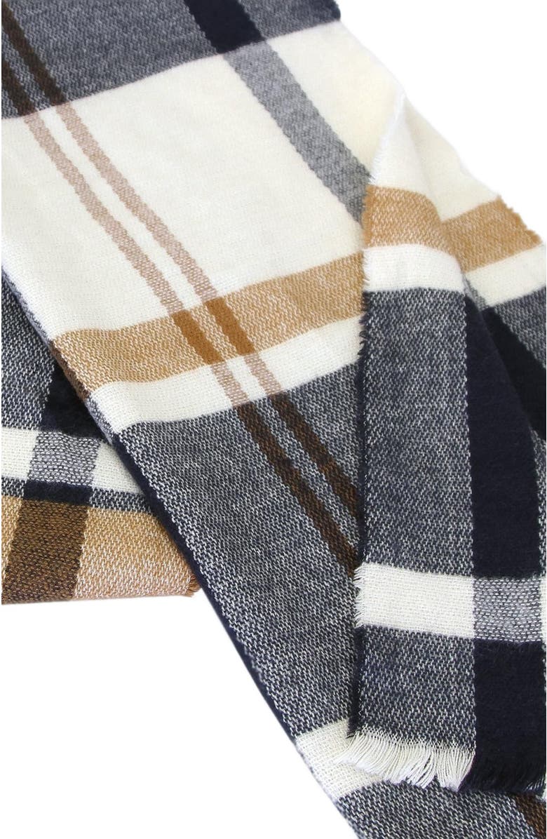 Belle & Bloom Staten Island Plaid Scarf, Alternate, color, Navy