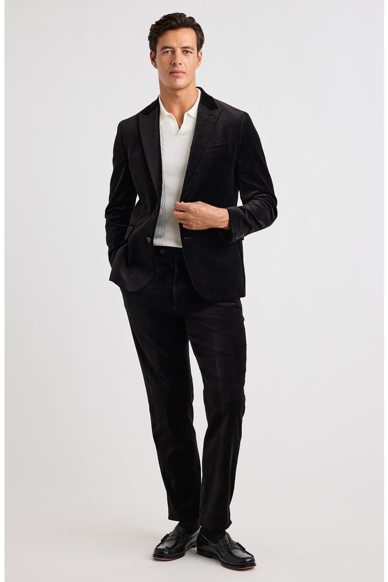 Jetsetter Slim Fit Velvet Blazer, Alternate, color, BLACK