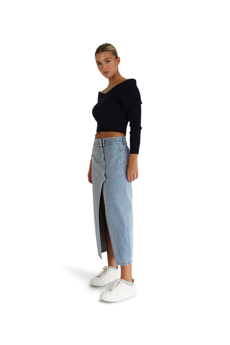 More Than Words Collared Knit Top, Alternate, color, Navy
