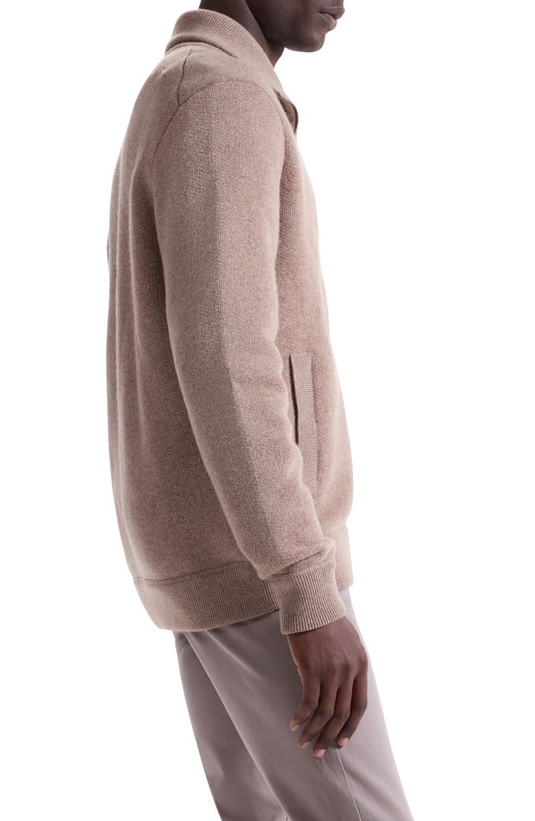 Bugatchi Wool Blend Zip Cardigan, Alternate, color, Cobblestone