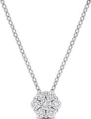 Julianna B. Lab-Grown Diamond Floral Cluster Pendant Necklace