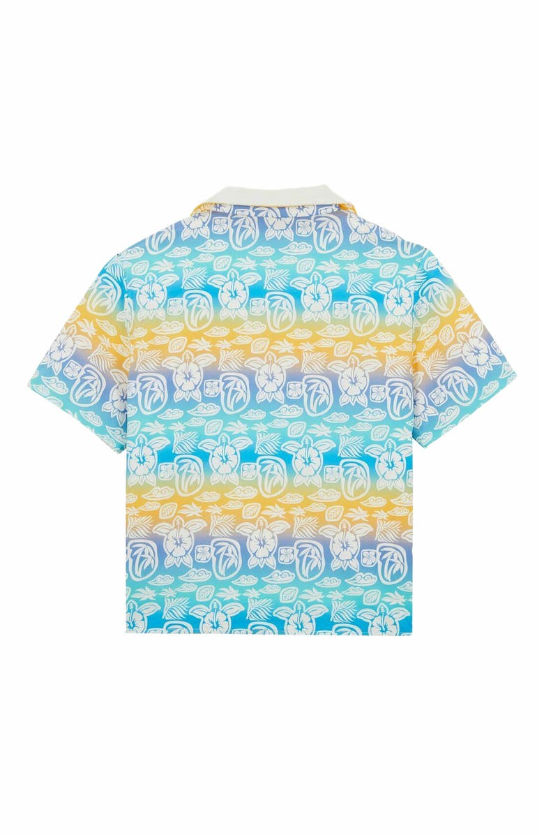Vilebrequin Kids' Tahiti Turtles Cotton Bowling Shirt, Alternate, color, 
