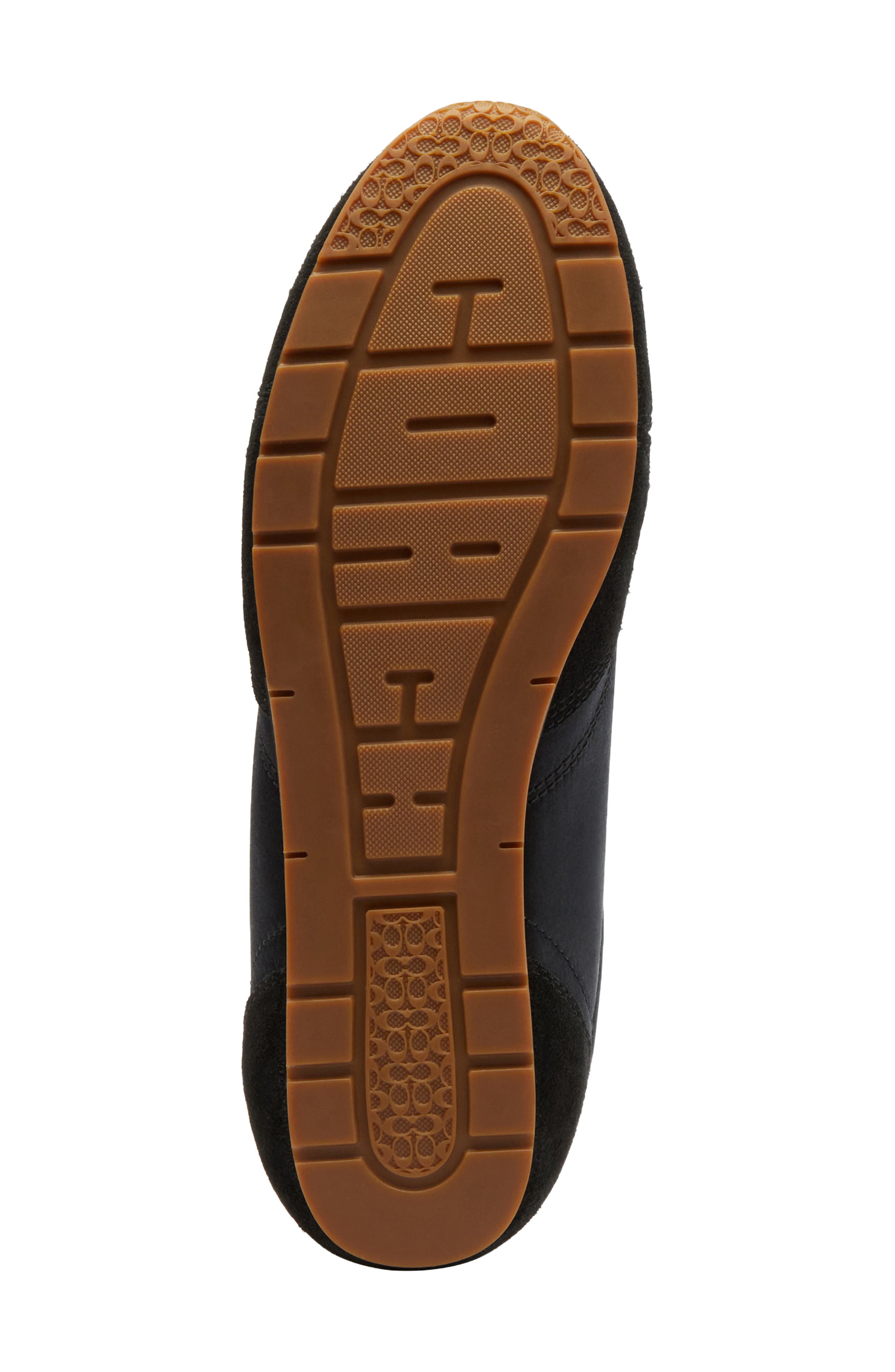 COACH Logo Mixed Media Sneaker, Alternate, color, Black/ Chalk