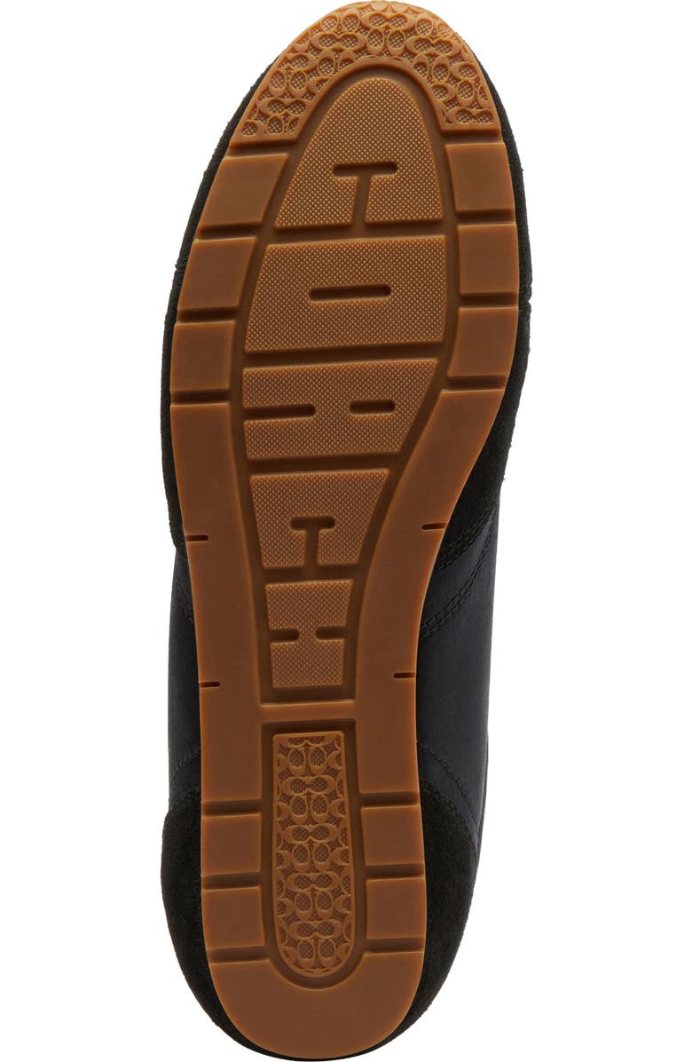 COACH Logo Mixed Media Sneaker, Alternate, color, Black/ Chalk