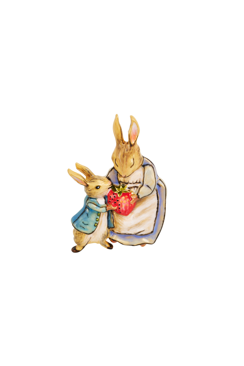x Peter Rabbit Mrs Rabbit Brooch, Main, color, Gold