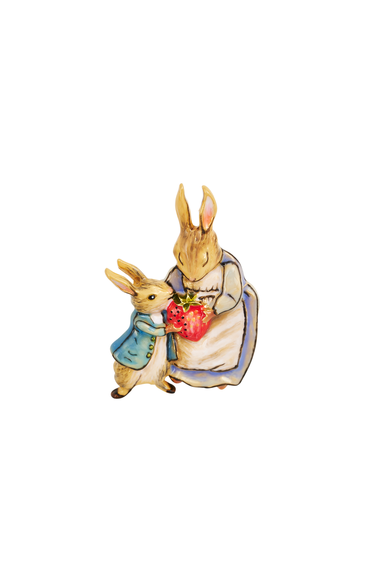 Fable England x Peter Rabbit Mrs Rabbit Brooch, Main, color, Gold