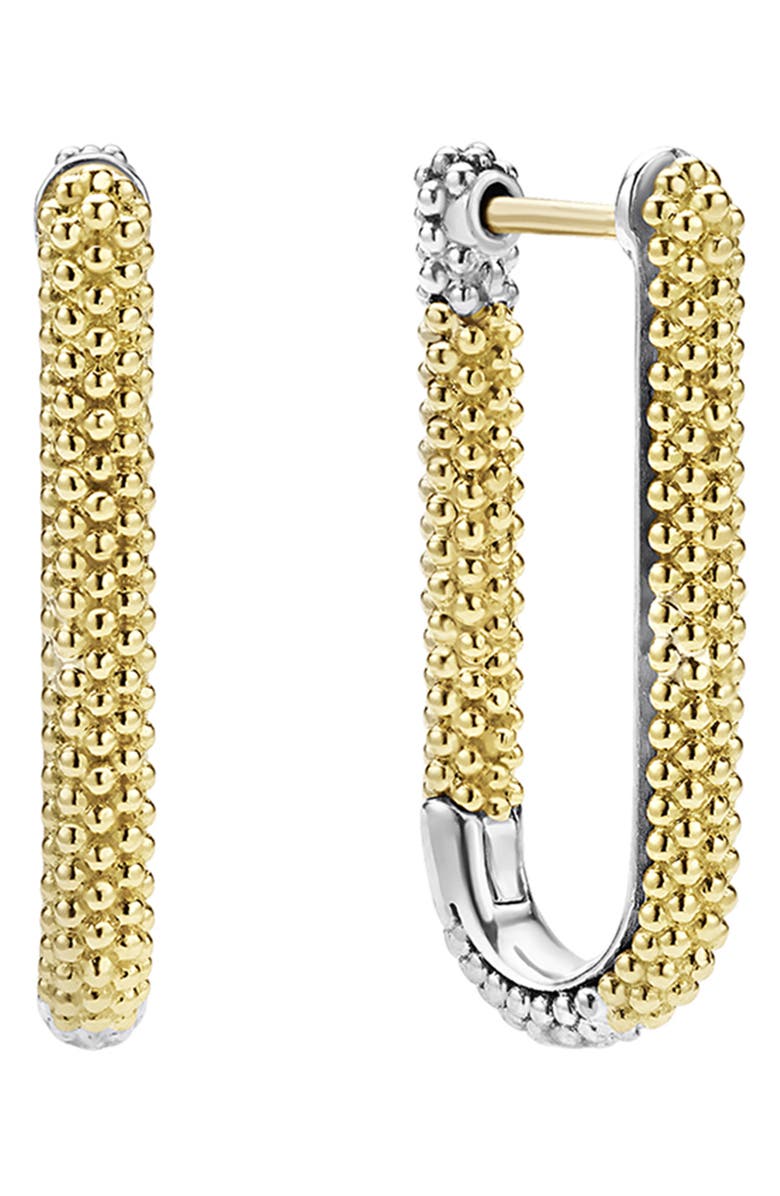 LAGOS Caviar Lux Two-Tone Mini Hoop Earrings, Main, color, Silver/ Gold