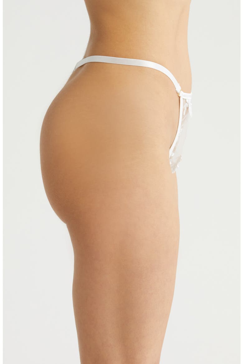 Floral Embroidered G-String, Alternate, color, WHITE