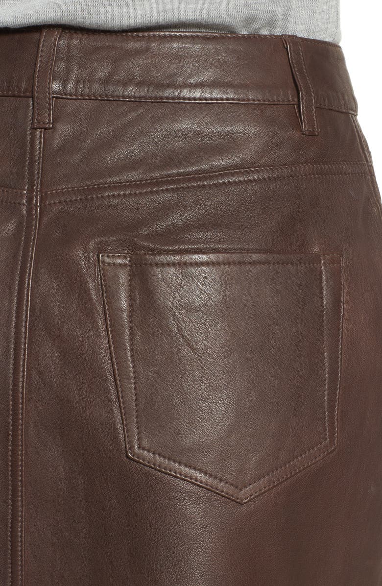 Treasure & Bond x Something Navy Leather Miniskirt, Alternate, color, 