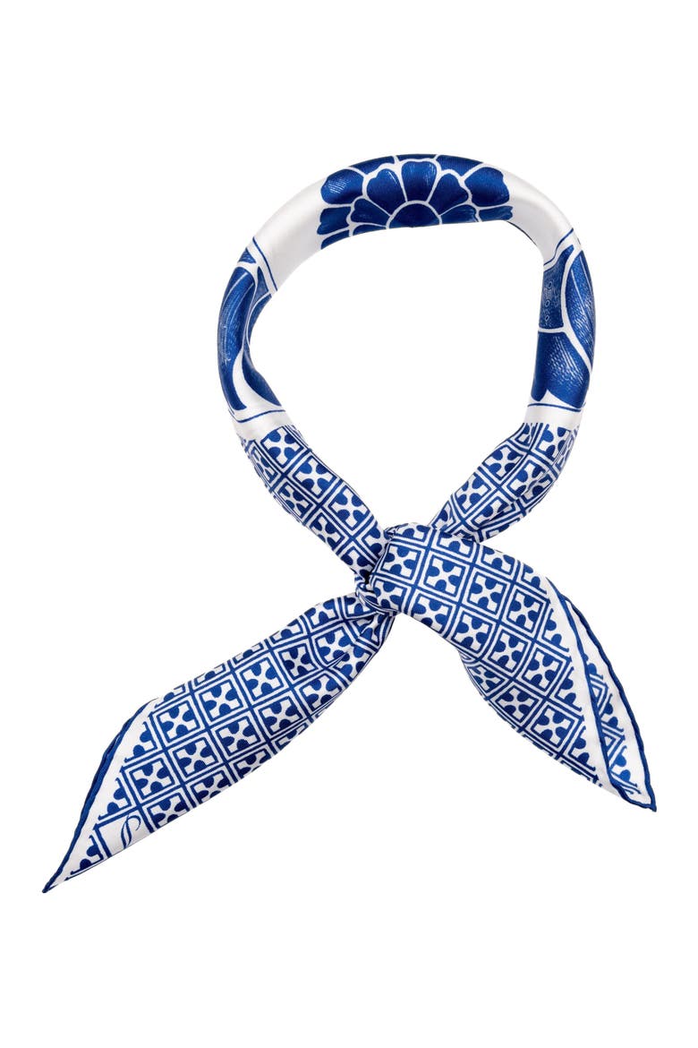 Feroni - Silk Neckerchief for Men, Alternate, color, Blue
