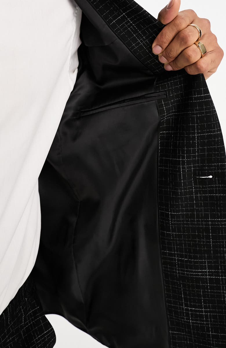 ASOS DESIGN Slim Fit Crosshatch Suit Jacket, Alternate, color, 