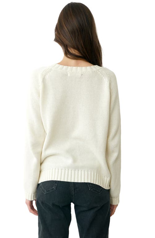 Paneros Clothing Sloane Cotton Crewneck Sweater In Oat Milk