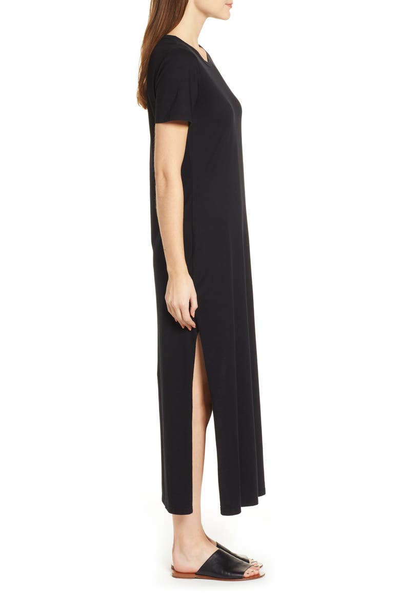 Alana Relaxed Maxi T-Shirt Dress, Alternate, color, TRUE BLACK