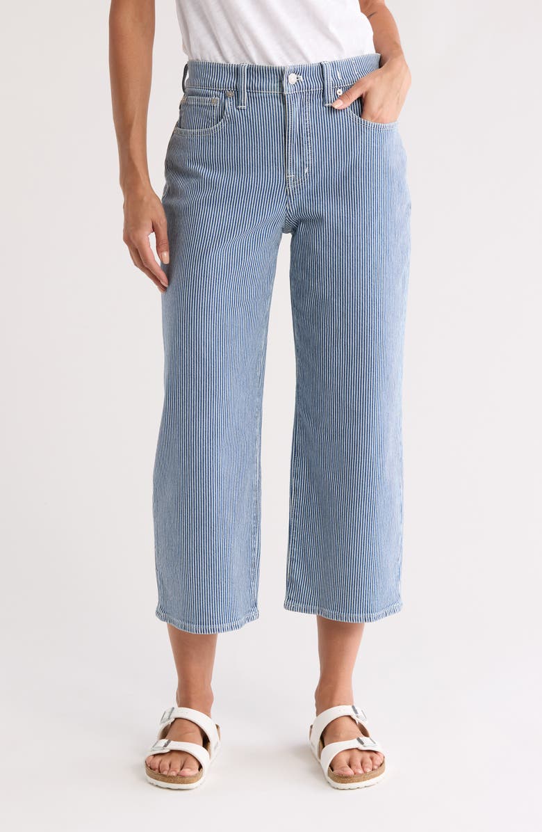 Madewell Railroad Stripe Wide Leg Jeans, Main, color,
