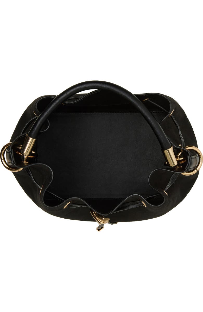 Anne Klein Midi Shoulder Bucket Bag, Alternate, color, Black