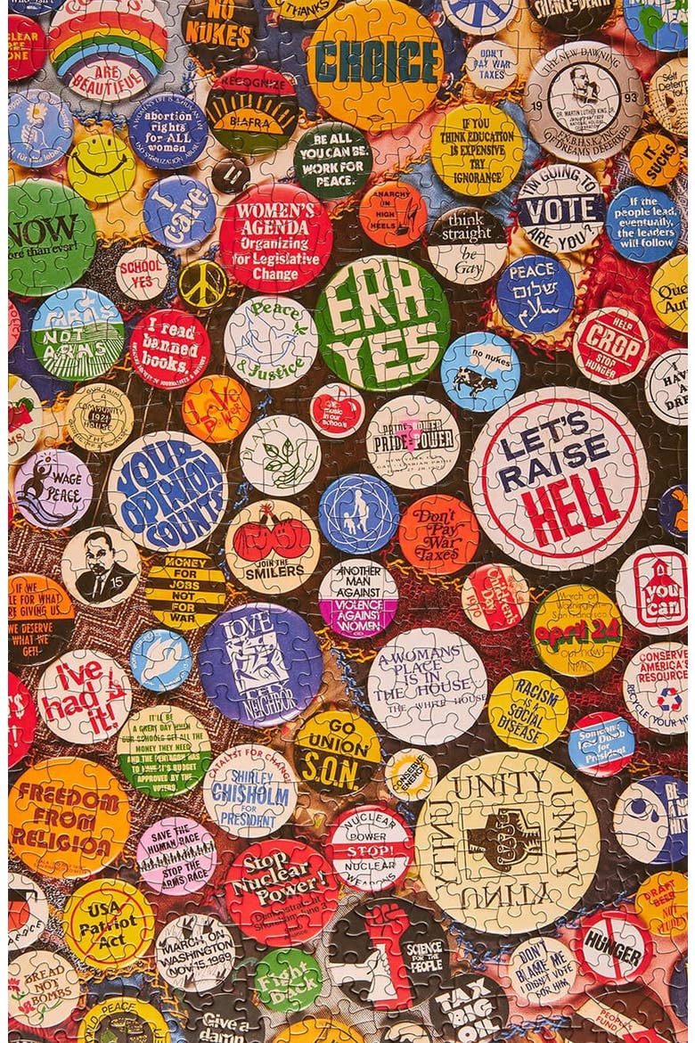 Pieceful Protest 1000-piece Jigsaw Puzzle, Alternate, color, Bright Yellow