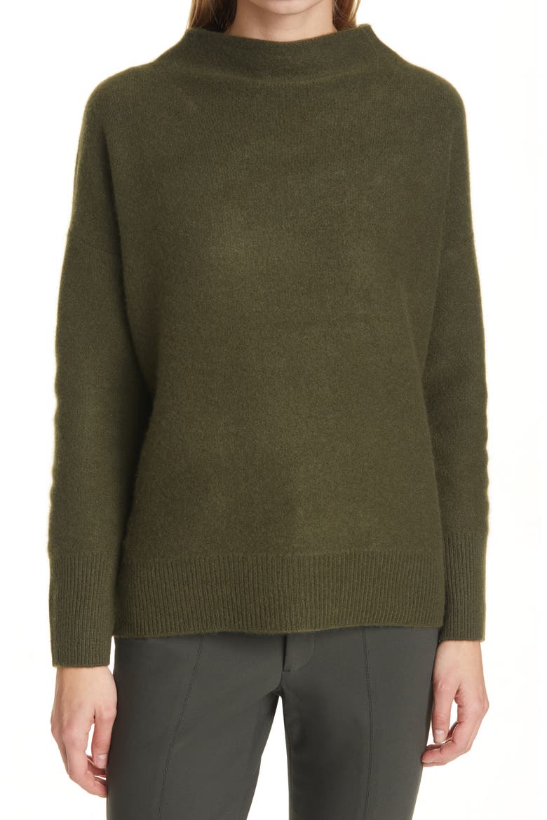 Funnel Neck Boiled Cashmere Sweater, Main, color, SURPLUS