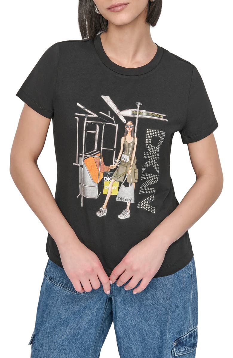DKNY Subway Graphic T-Shirt, Main, color,