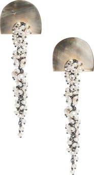 Freya Rose Hakuro Mother of Pearl and Pearl Long Drops