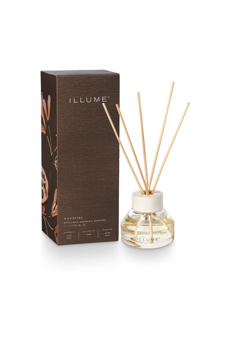 Refillable Aromatic Diffuser, Woodfire, Main, color, Brown