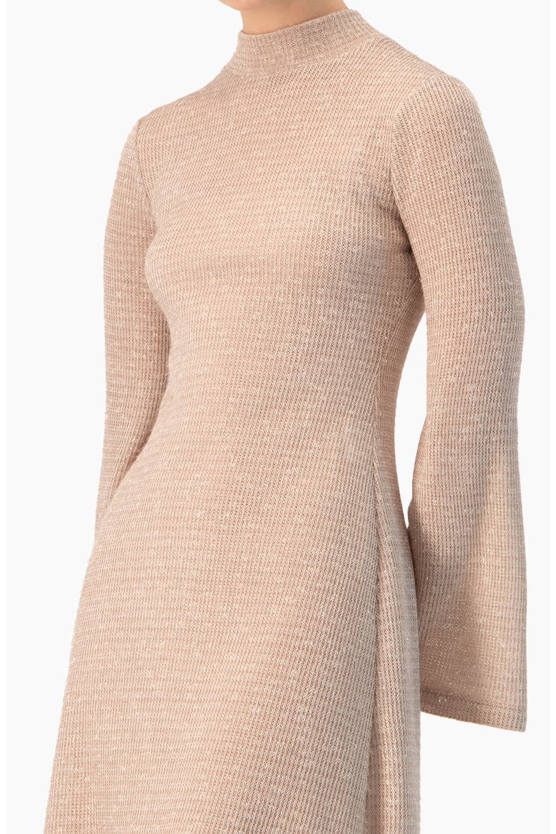 Short Knitted Long Sleeve Dress, Alternate, color, Dusty Pink