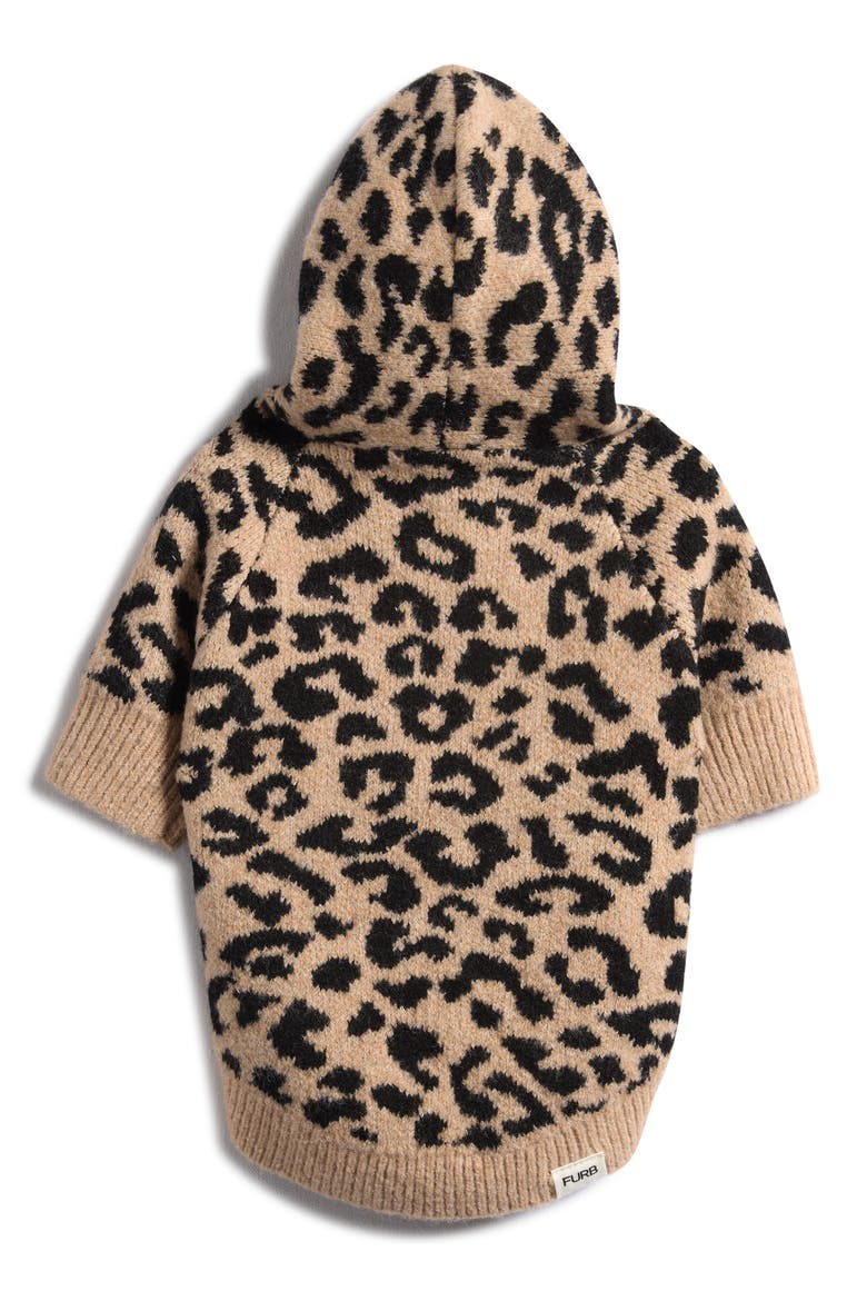 Milan Leopard Knit Pet Hoodie, Alternate, color, LEOPARD