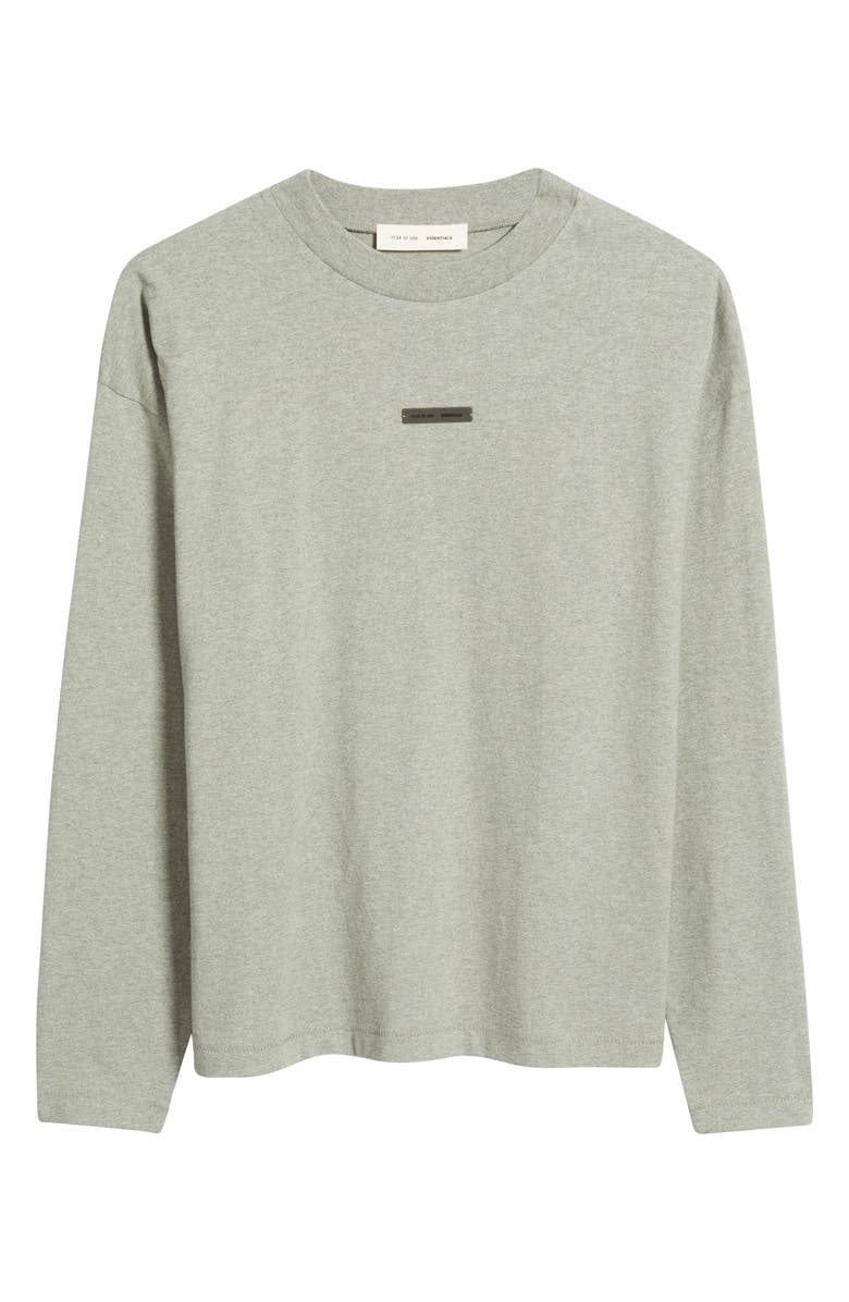 Fear of God Essentials Classic Fit Long Sleeve Logo Graphic T-Shirt, Alternate, color, Concrete Heather