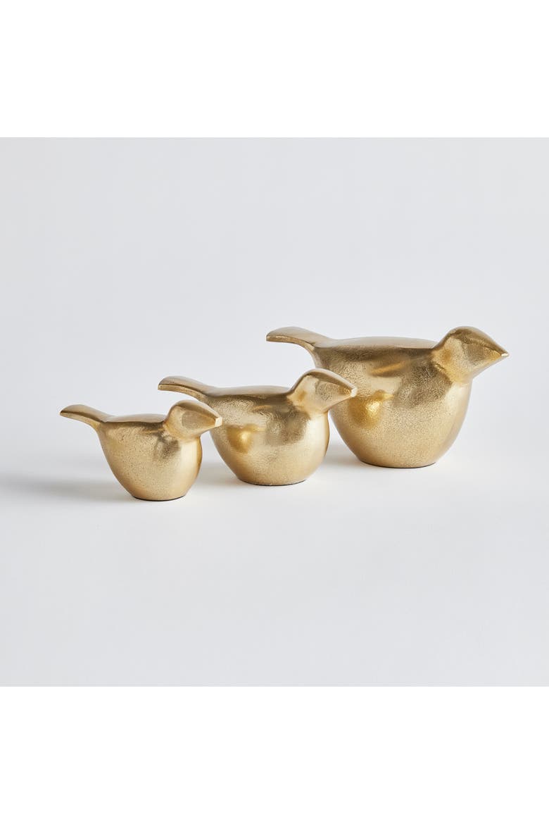 Birds Of A Feather Sculptures Decorative Objects Set of 3, Alternate, color, Gold