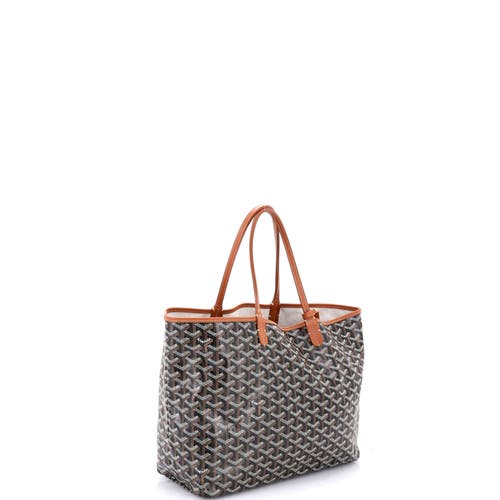 Pre-owned Goyard Goyard Saint Louis Tote Coated Canvas Pm In Black